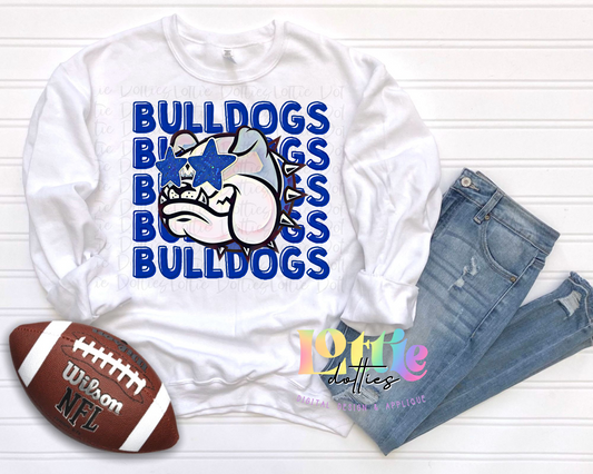 Bulldogs  Png - Bulldogs Sublimation design - Digital Download  - Blue and white