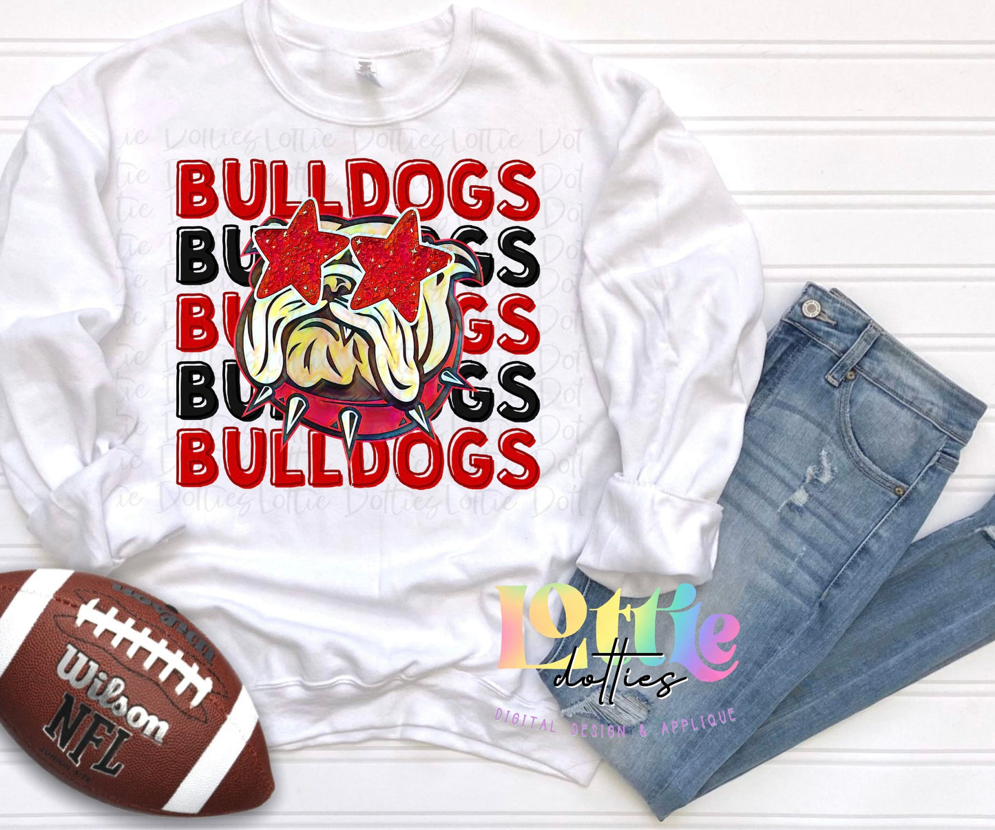 Bulldogs PNG - Bulldogs Sublimation design - Digital Download - Red and Black