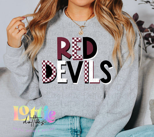 Red  Devils Png - Devils Sublimation Design - Digital Download