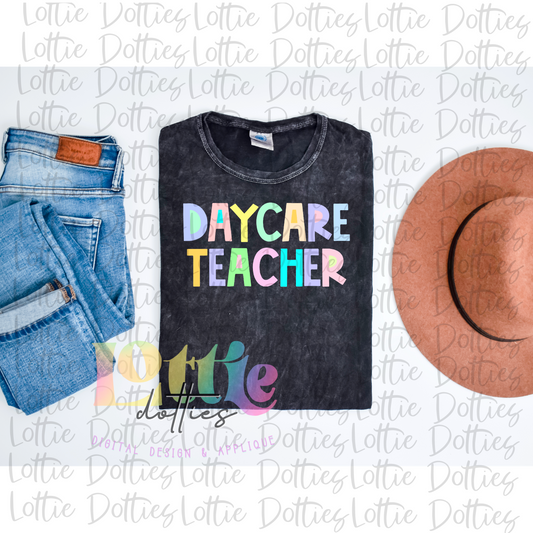Daycare Teacher PNG  -  Daycare Teacher Sublimation - Digital Download - Pastel Filled