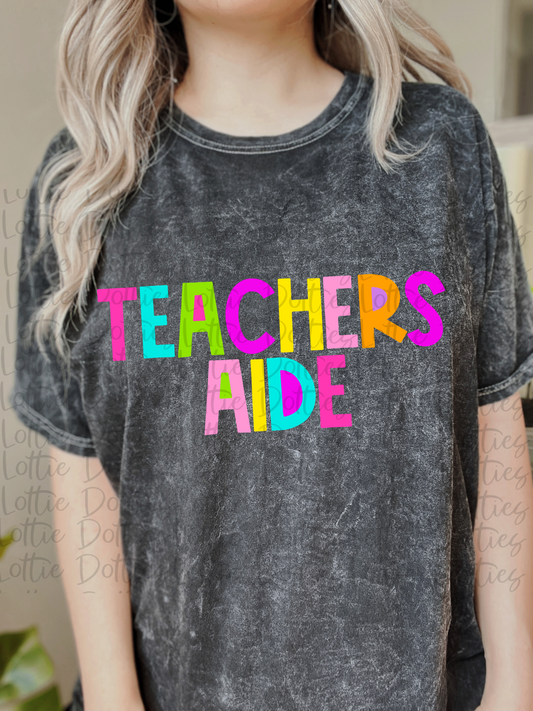 Teacher Aide PNG - Back To School - Sublimation - Digital Download - Bright Filled