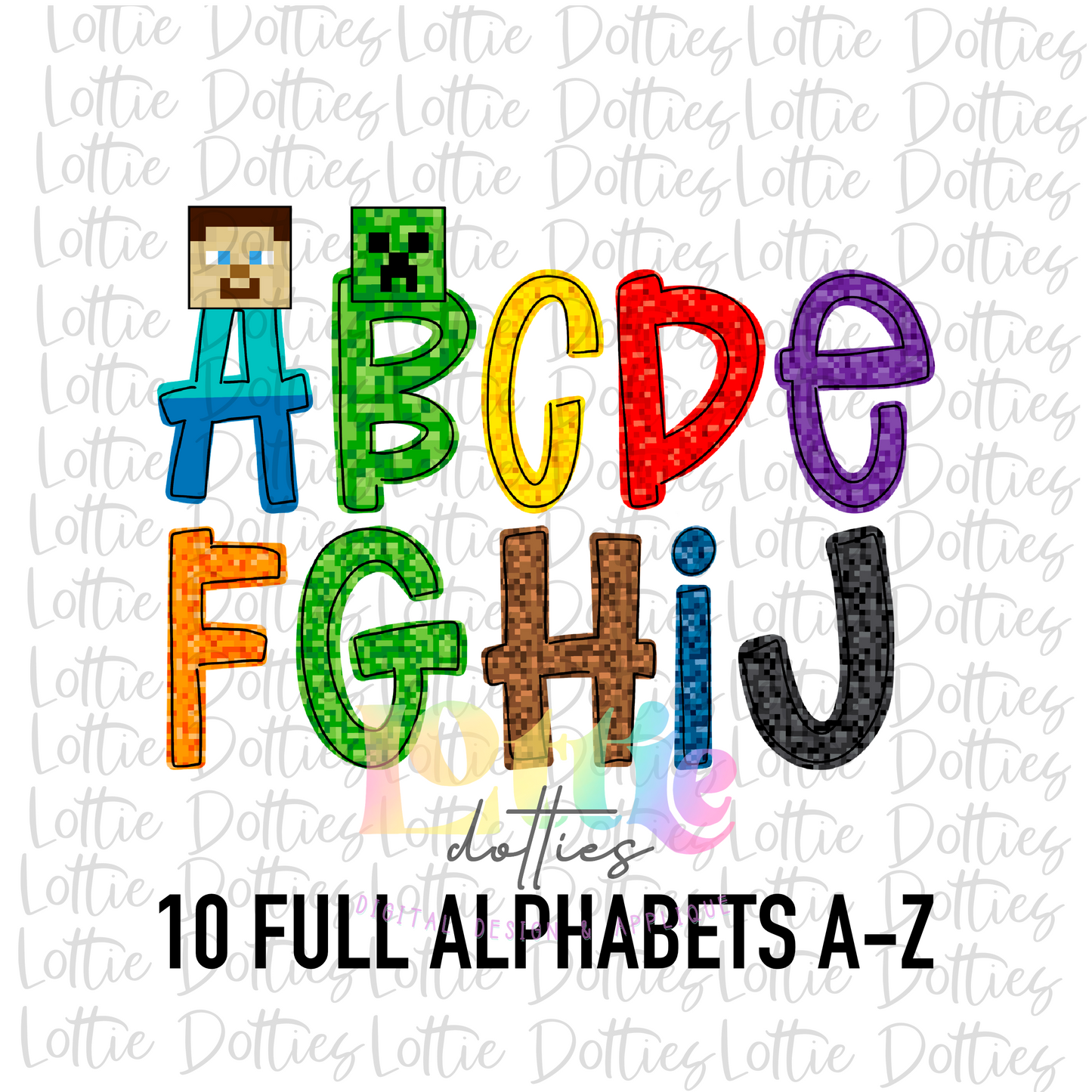 Pixels - Alpha Pack - Alphabet Clipart - Instant Download  - Alpha Pack