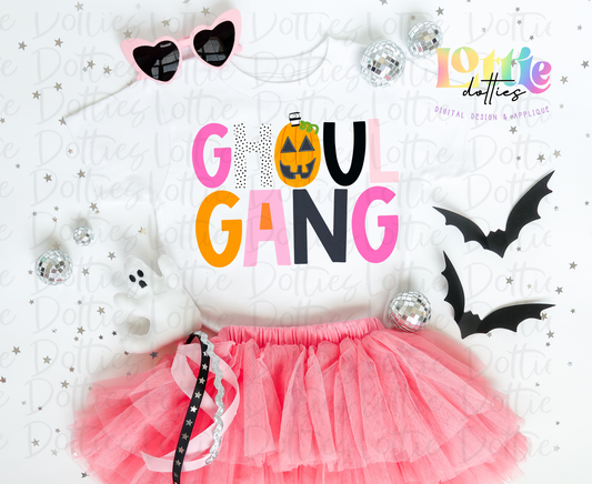 Ghoul Gang Pink and Orange PNG- Halloween Design Sublimation - Digital Download