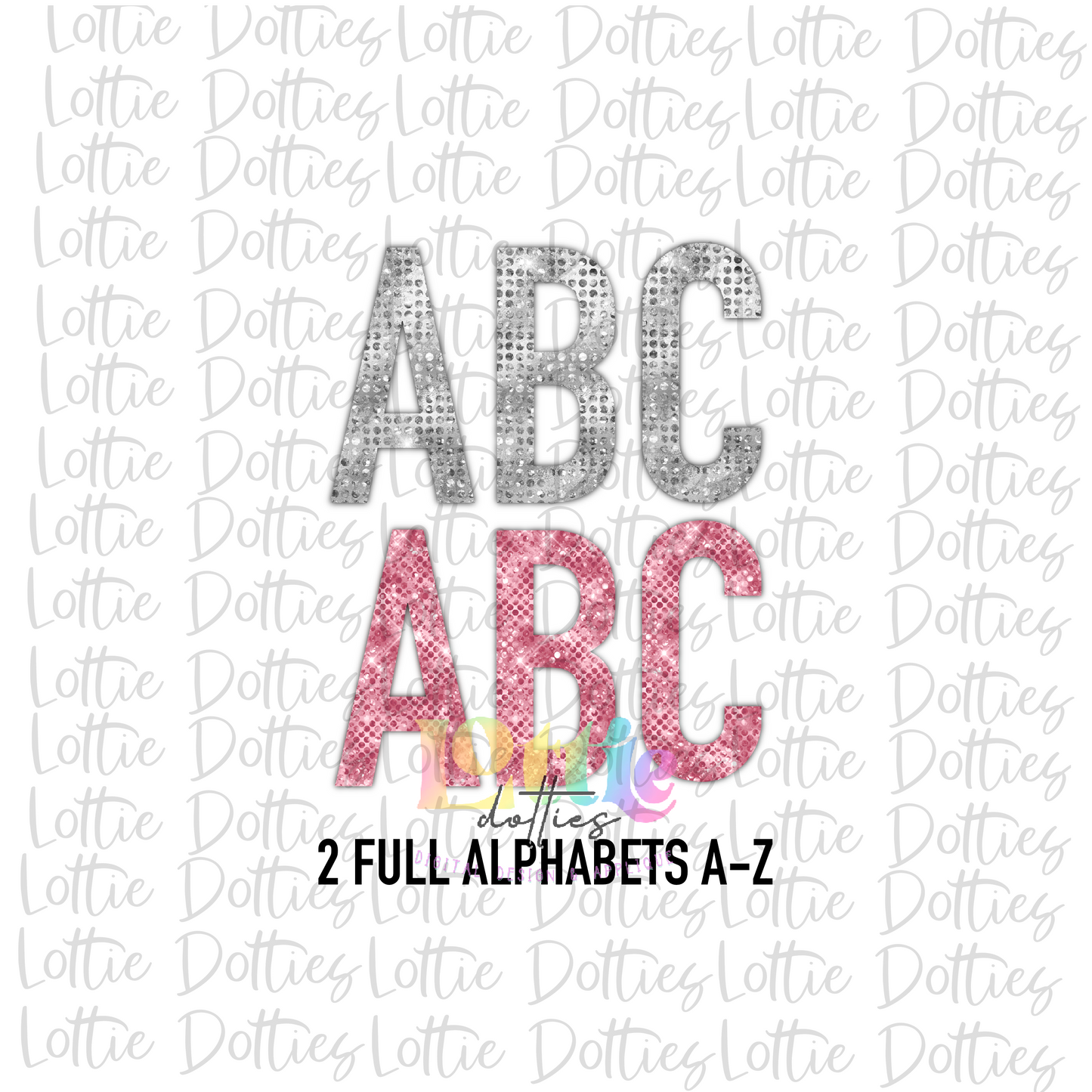 Pink & Silver Spirit Shine Alpha - Alpha Pack - Alphabet Clipart - Instant Download