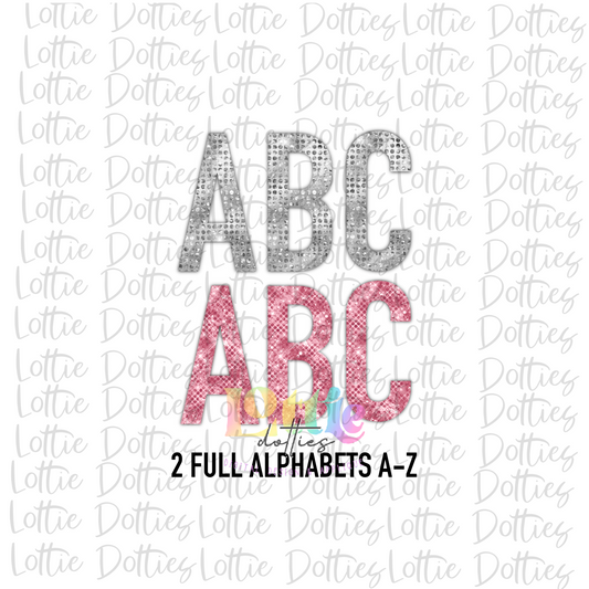 Pink & Silver Spirit Shine Alpha - Alpha Pack - Alphabet Clipart - Instant Download