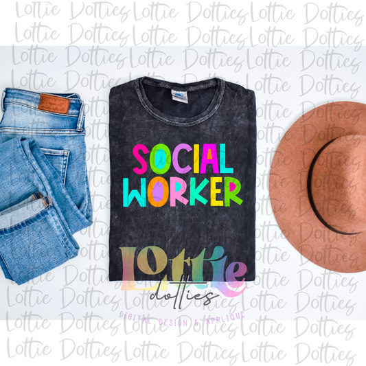 Social Worker Png - Bright Sublimation - Digital Download