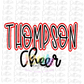 Thompson Cheer Png - Mascot  Sublimation Design - Digital Download - Black and Red