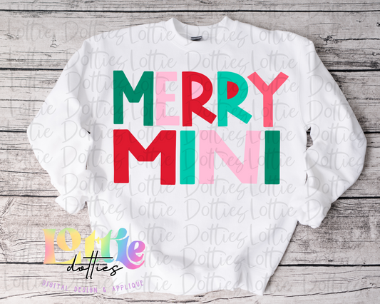 Merry Mini Png - Christmas Sublimation Design- Digital Download