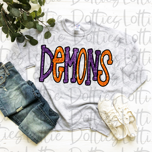 Demons - PNG - Demons Sublimation - Digital Download - Purple and Orange