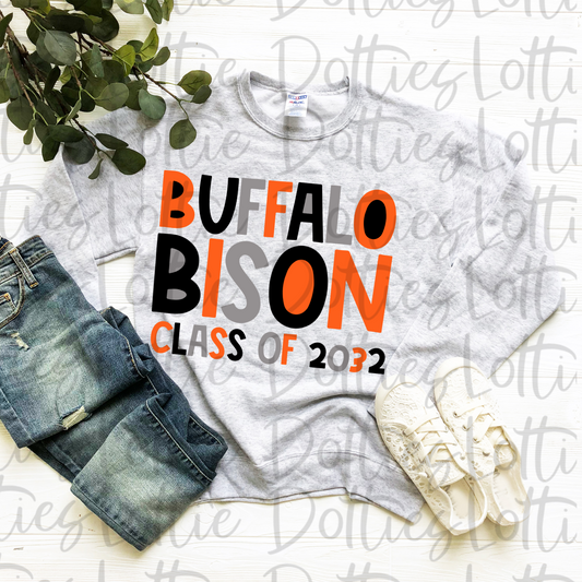 Buffaloes Bison Class of 2032 PNG - Buffaloes Sublimation Design - Digital Download - Pastel