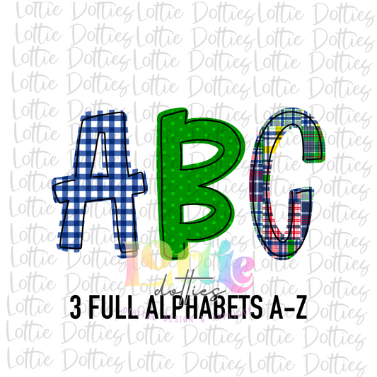 Madras - Boys Plaid Alpha - Alpha Pack - Alphabet Clipart - Instant Download  - Alpha Pack