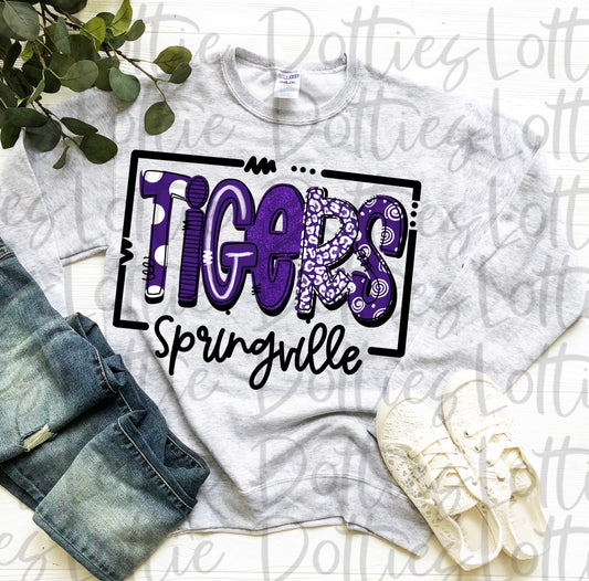 Tigers   Png - Tigers Springville Sublimation  - Digital Download -Purple and White