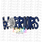 Warrior Png - Mascot  Sublimation Design - Digital Download - Gray and Navy