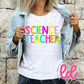 Science Teacher PNG - Back To School - Sublimation - Digital Download - Bright Filled