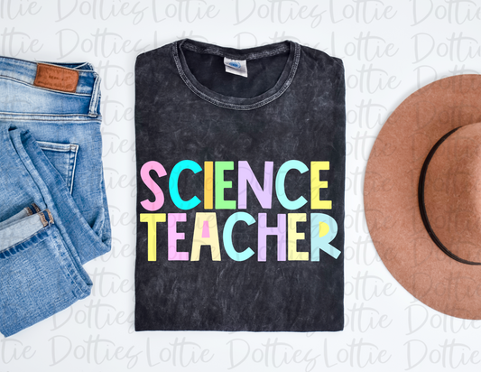 Science Teacher - PNG - Back To School - Sublimation - Digital Download - Pastel Filled