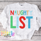 Naughty List - Blue Png - Christmas Sublimation Design- Digital Download