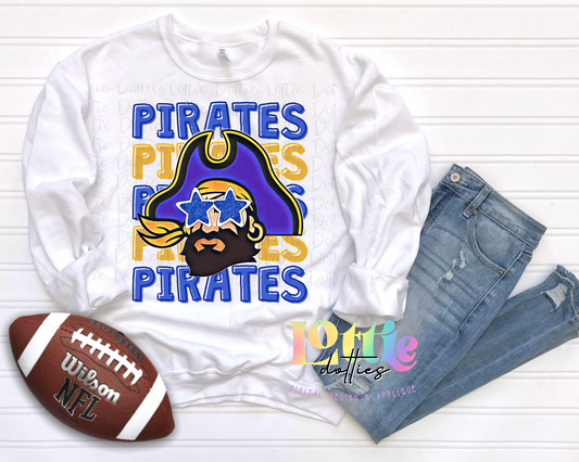 Pirates PNG - Pirates Sublimation design - Digital Download Royal and Gold