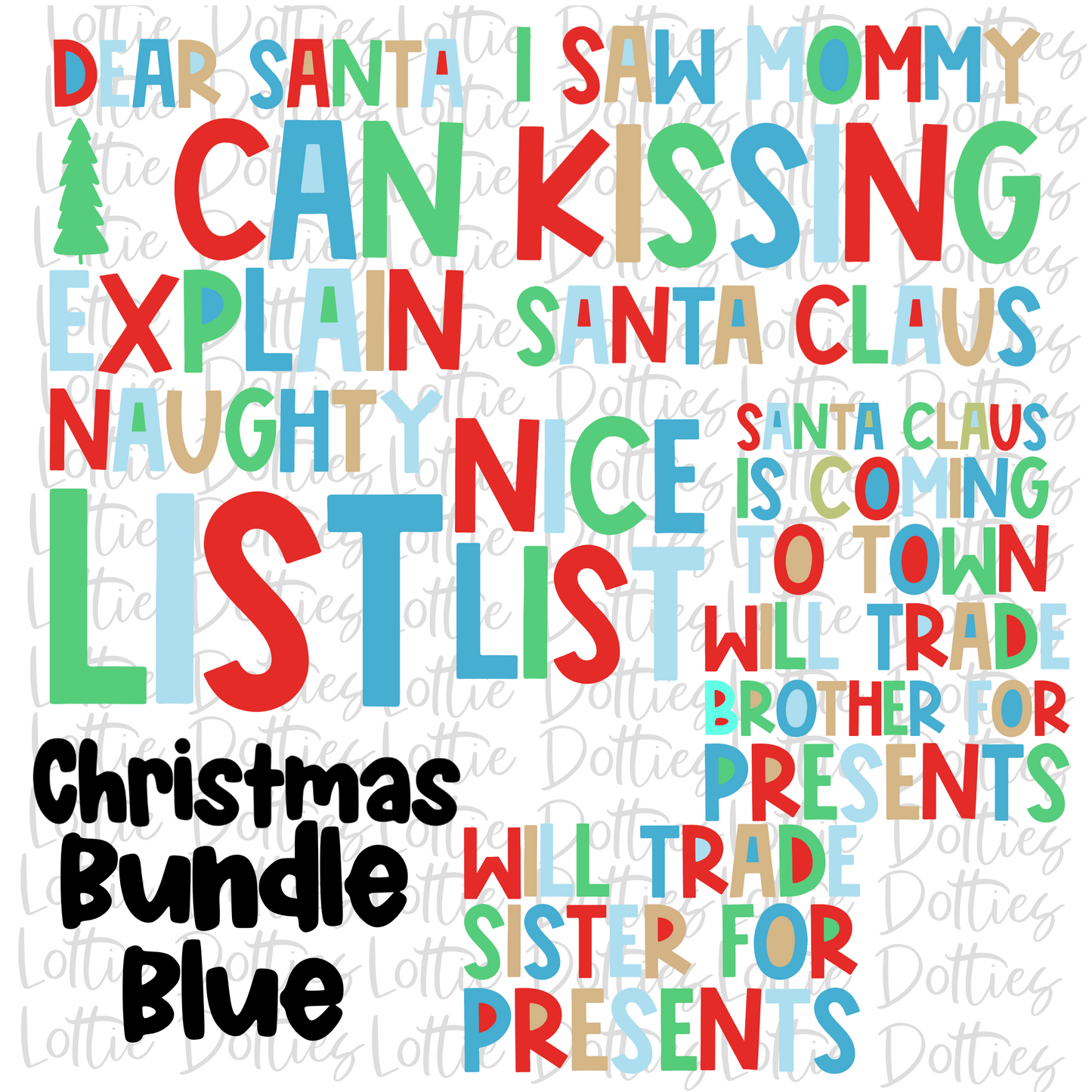 Christmas BundleBlue -  Christmas Sublimation - Digital Download