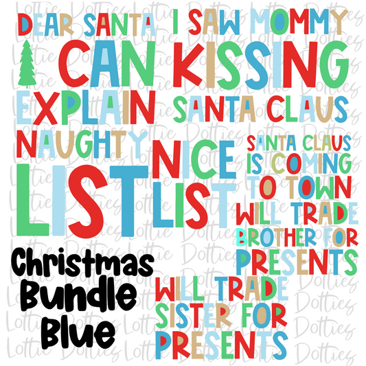 Christmas BundleBlue -  Christmas Sublimation - Digital Download