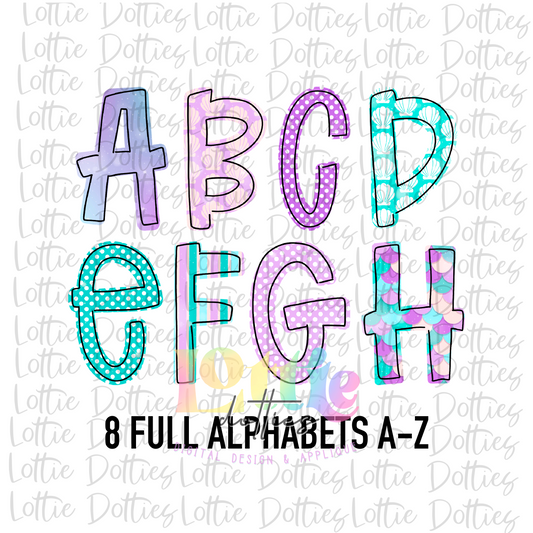 Mermaid Alpha - Alpha Pack - Alphabet Clipart - Instant Download  - Alpha Pack