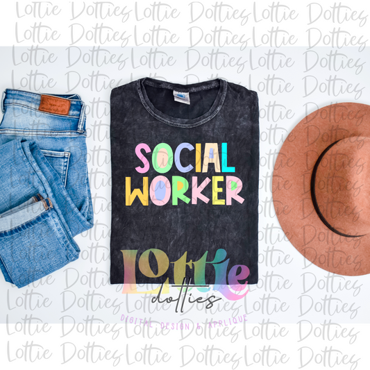 Social Worker Png - Pastel Sublimation - Digital Download