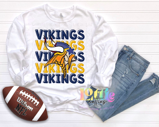 Vikings  PNG - Vikings Sublimation design - Digital Download Navy and Gold