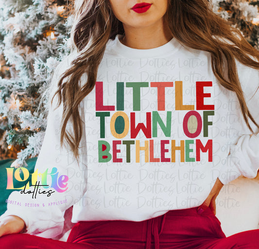 Little Town of Bethlehem Religious Png - Christmas Sublimation Design- Digital Download