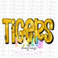 Tigers - PNG - sublimation design - Digital Download - Gold Rhinestones