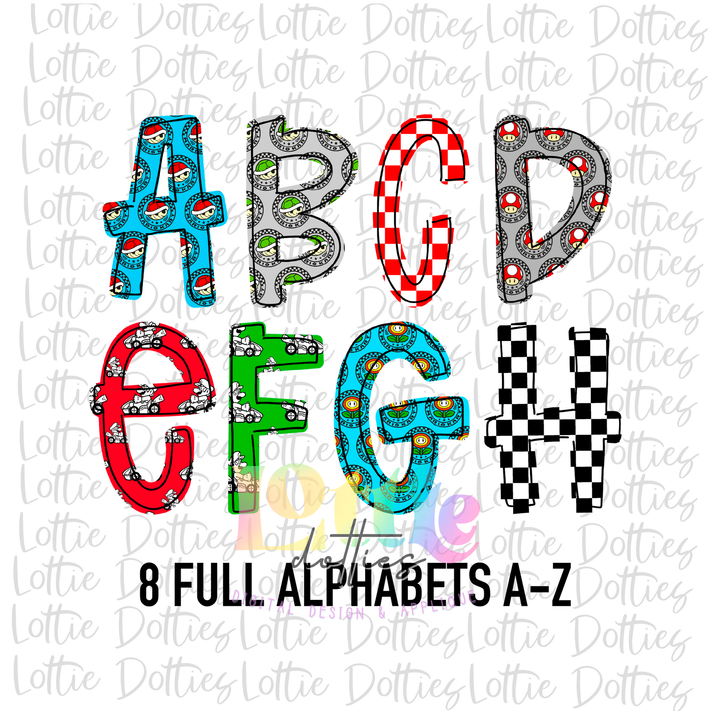 Kart Racing Alpha - Alpha Pack - Alphabet Clipart - Instant Download  - Alpha Pack