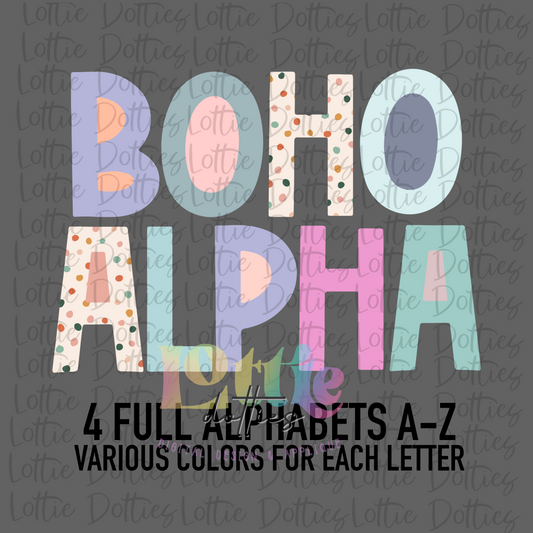 Boho Filled Colors Alpha - Alpha Pack - Alphabet Clipart - Instant Download  - Alpha Pack