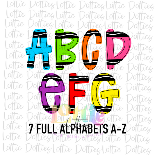 Crayon Alpha - Alpha Pack - Alphabet Clipart - Instant Download  - Alpha Pack