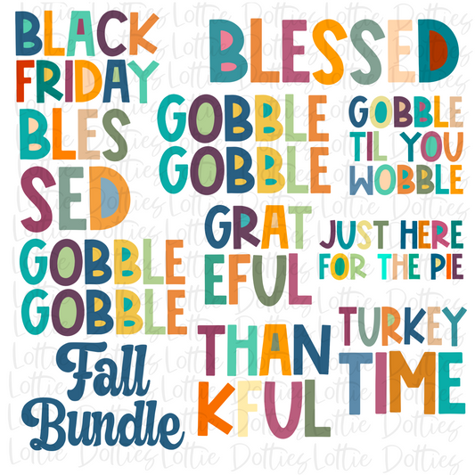 Fall/ Thanksgiving Bundle PNG - Sublimation - Digital Download