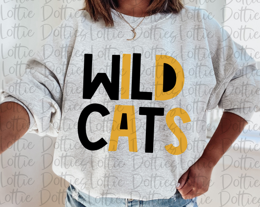 Wildcats  PNG - Wildcats -  sublimation  - Digital Download - Black and Gold