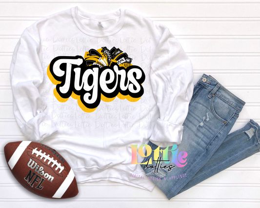Tigers PNG - Tigers sublimation design - Digital Download - Black and Gold