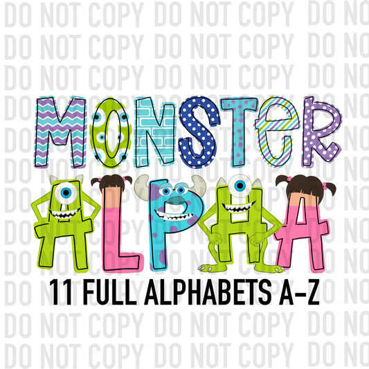 Monster Alpha - Alpha Pack - Alphabet Clipart - Instant Download  - Alpha Pack