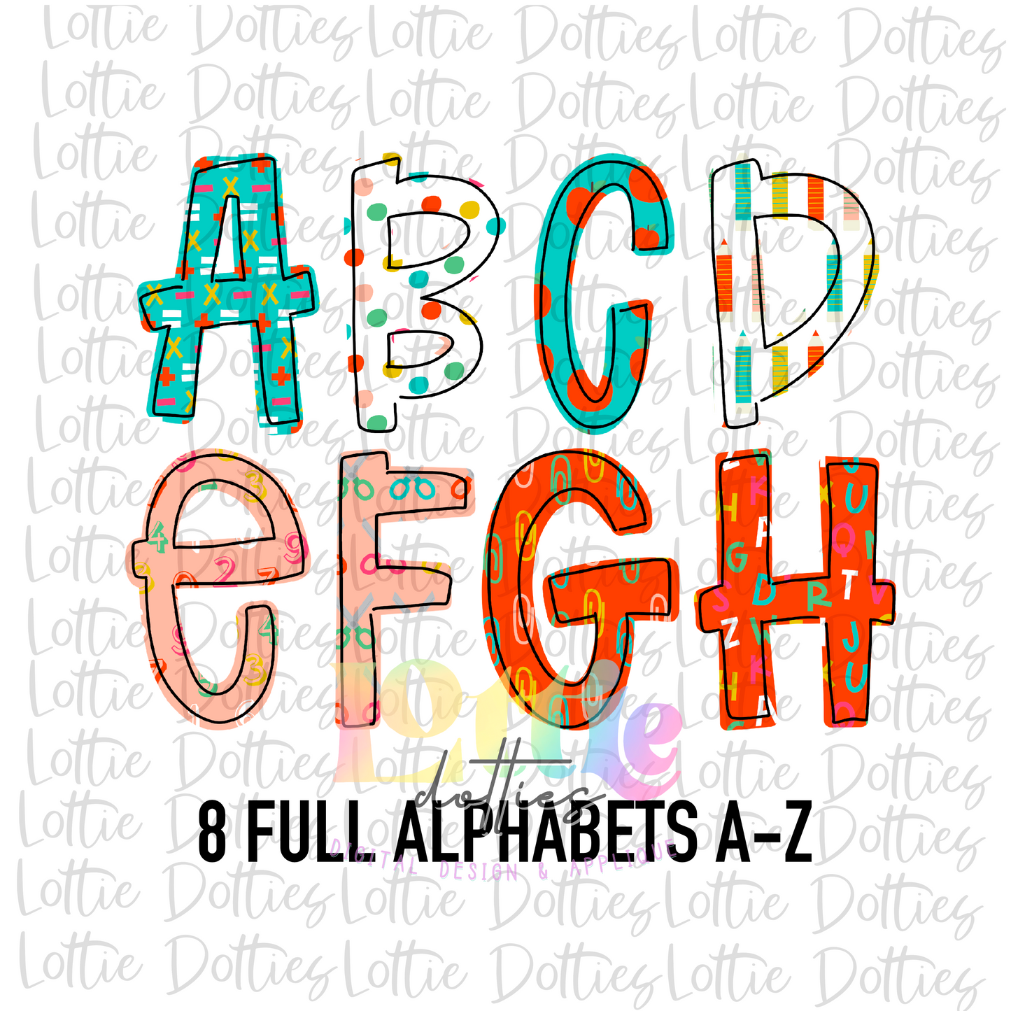 Back 2 School Alpha - Alpha Pack - Alphabet Clipart - Instant Download  - Alpha Pack