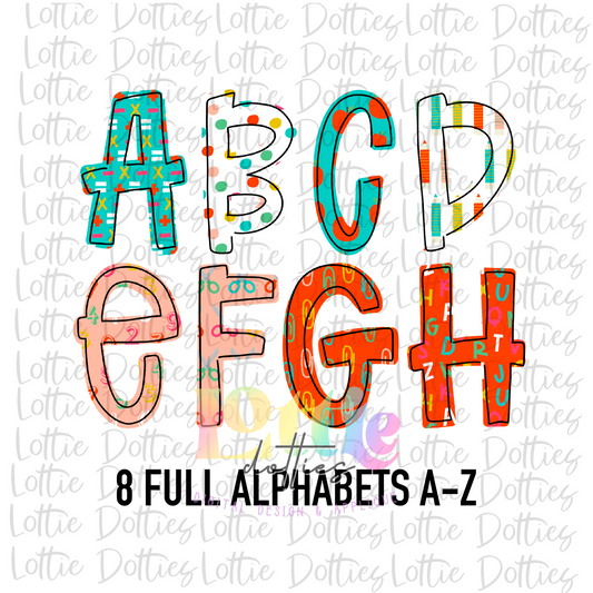 Back 2 School Alpha - Alpha Pack - Alphabet Clipart - Instant Download  - Alpha Pack