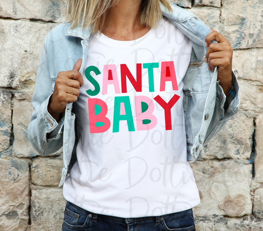 Santa Baby Mint Png - Christmas Sublimation Design- Digital Download