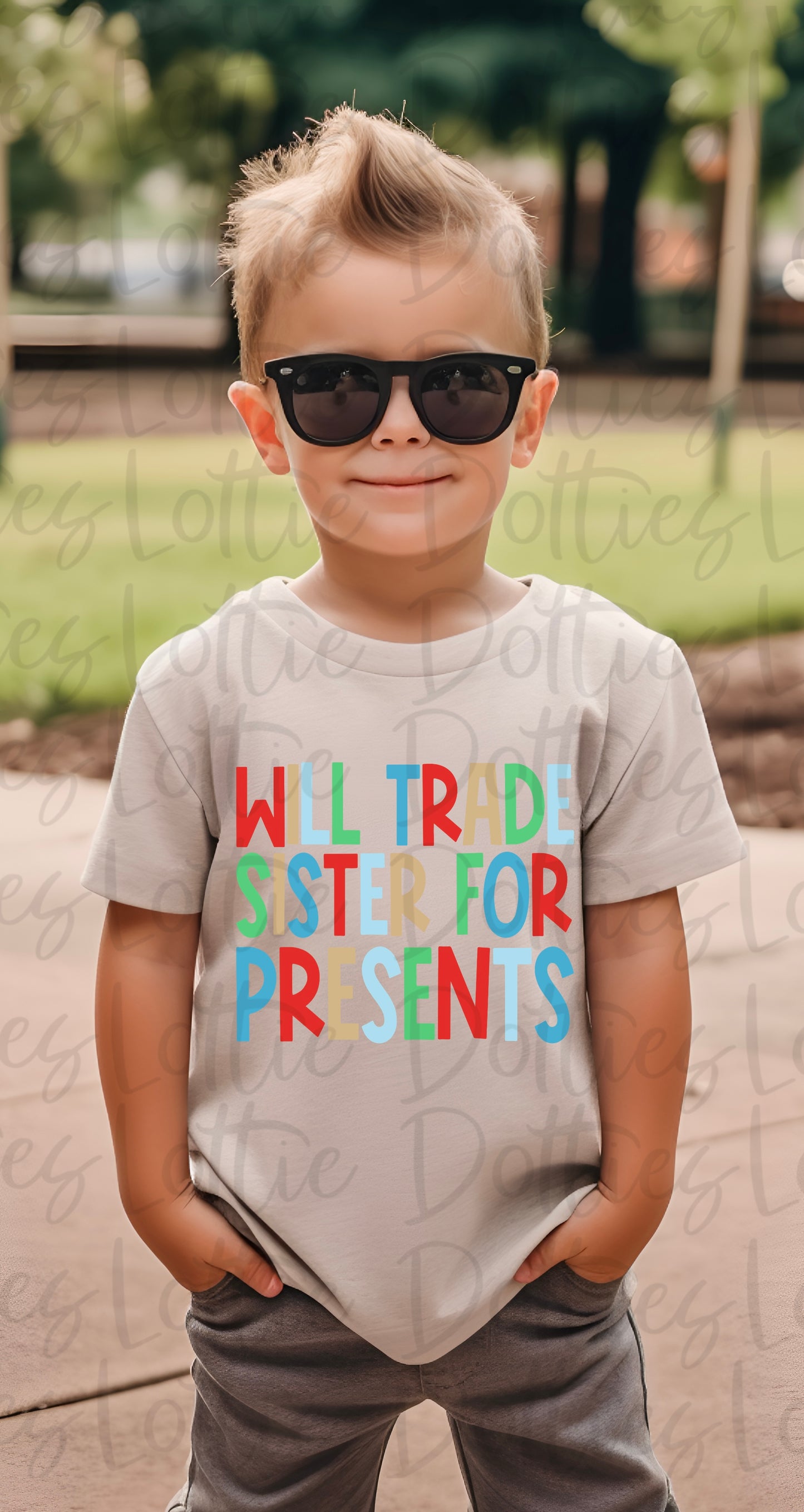 Will Trade Sister For Presents - Blue Png - Christmas Sublimation Design- Digital Download