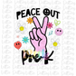 Peace Out Pre-K PNG - Back To School - Sublimation - Digital Download