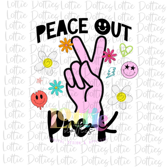 Peace Out Pre-K PNG - Back To School - Sublimation - Digital Download