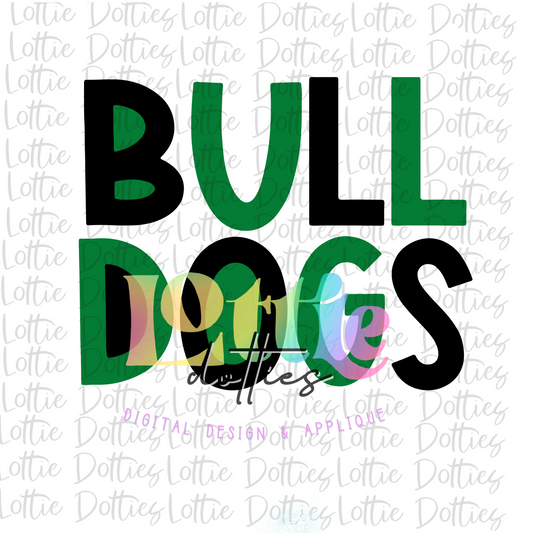 Bulldogs PNG - Bulldogs Sublimation design - Digital Download - Black and Green