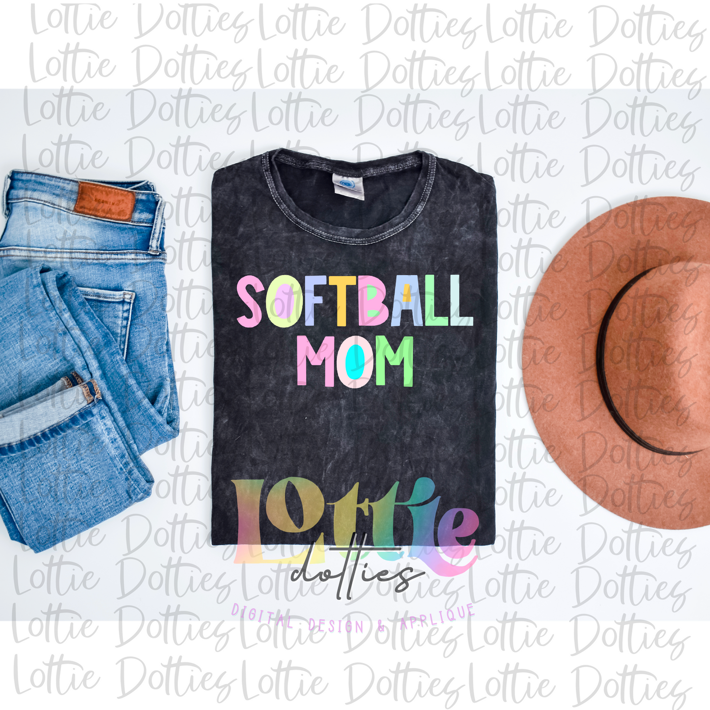 Softball Mom Png - Pastel Sublimation - Digital Download