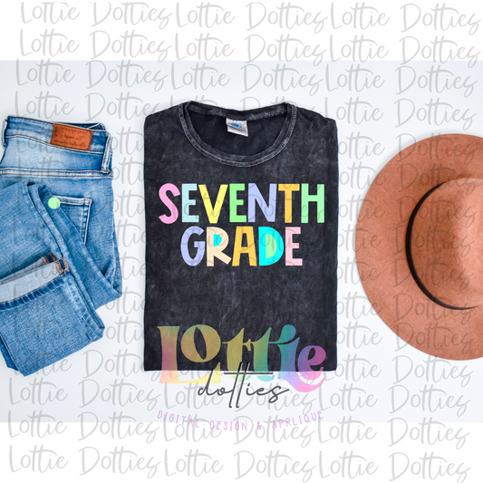 Seventh Grade Png - Seventh Grade Pastel Sublimation - Digital Download