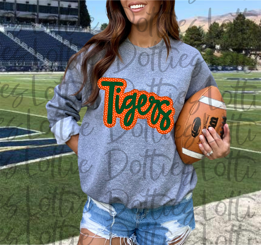 Tigers PNG - Tigers sublimation design - Digital Download - Orange and Hunter Green