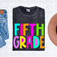 Fifth Grade PNG - Back To School - Sublimation - Digital Download - Bright Filled