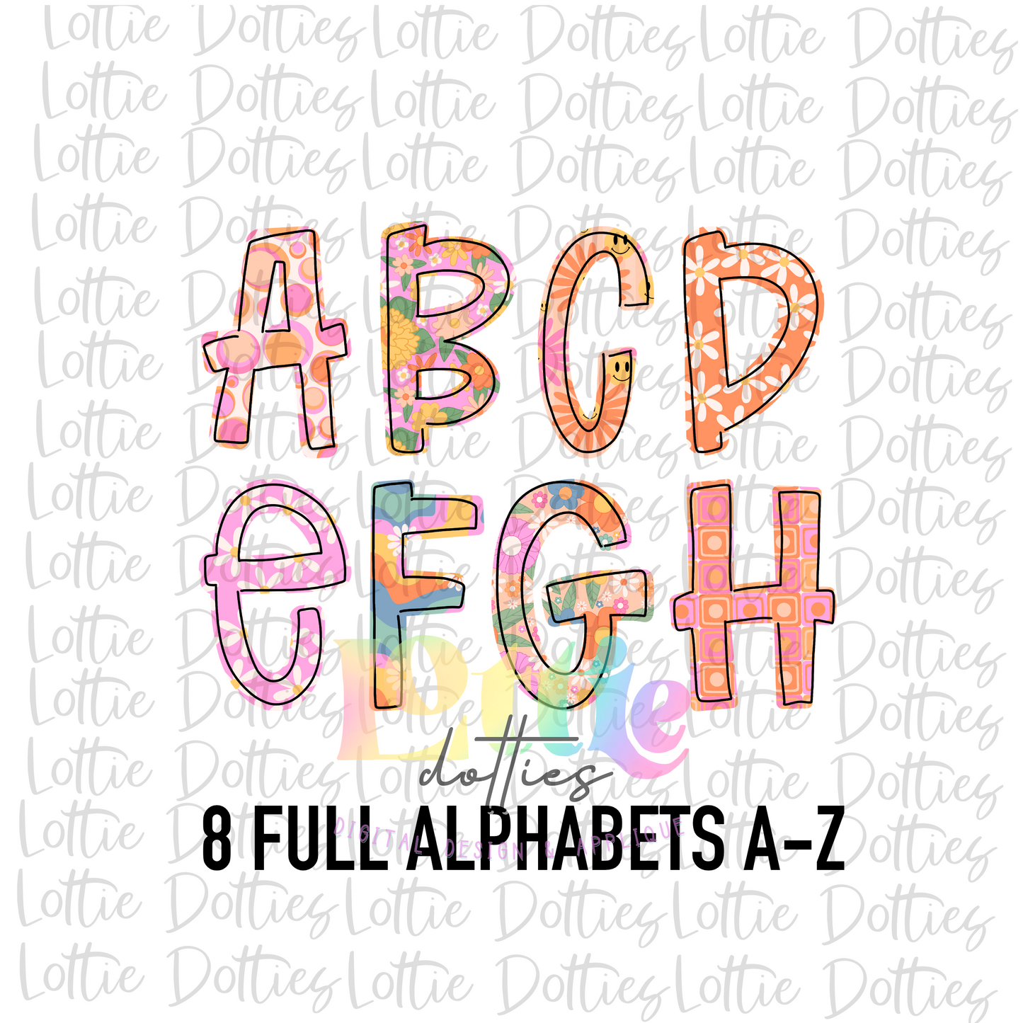 Stay Groovy Alpha - Alpha Pack - Alphabet Clipart - Instant Download  - Alpha Pack