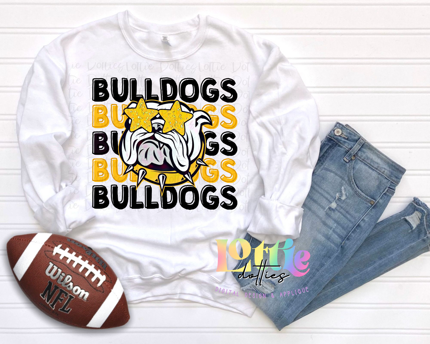 Bulldogs PNG - Bulldogs Sublimation Design - Digital Download Black and Gold