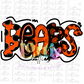 Bears PNG - Bears  sublimation design - Digital Download - Orange and Black