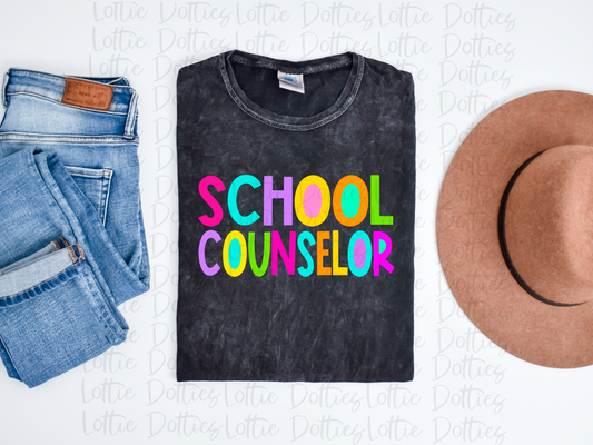 School Counselor PNG - Counselor Sublimation - Digital Download -Bright Filled